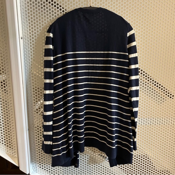 Gap Made With Silk Button Front Cardigan Size XL Blue/White Stripes GUC - Picture 3 of 8